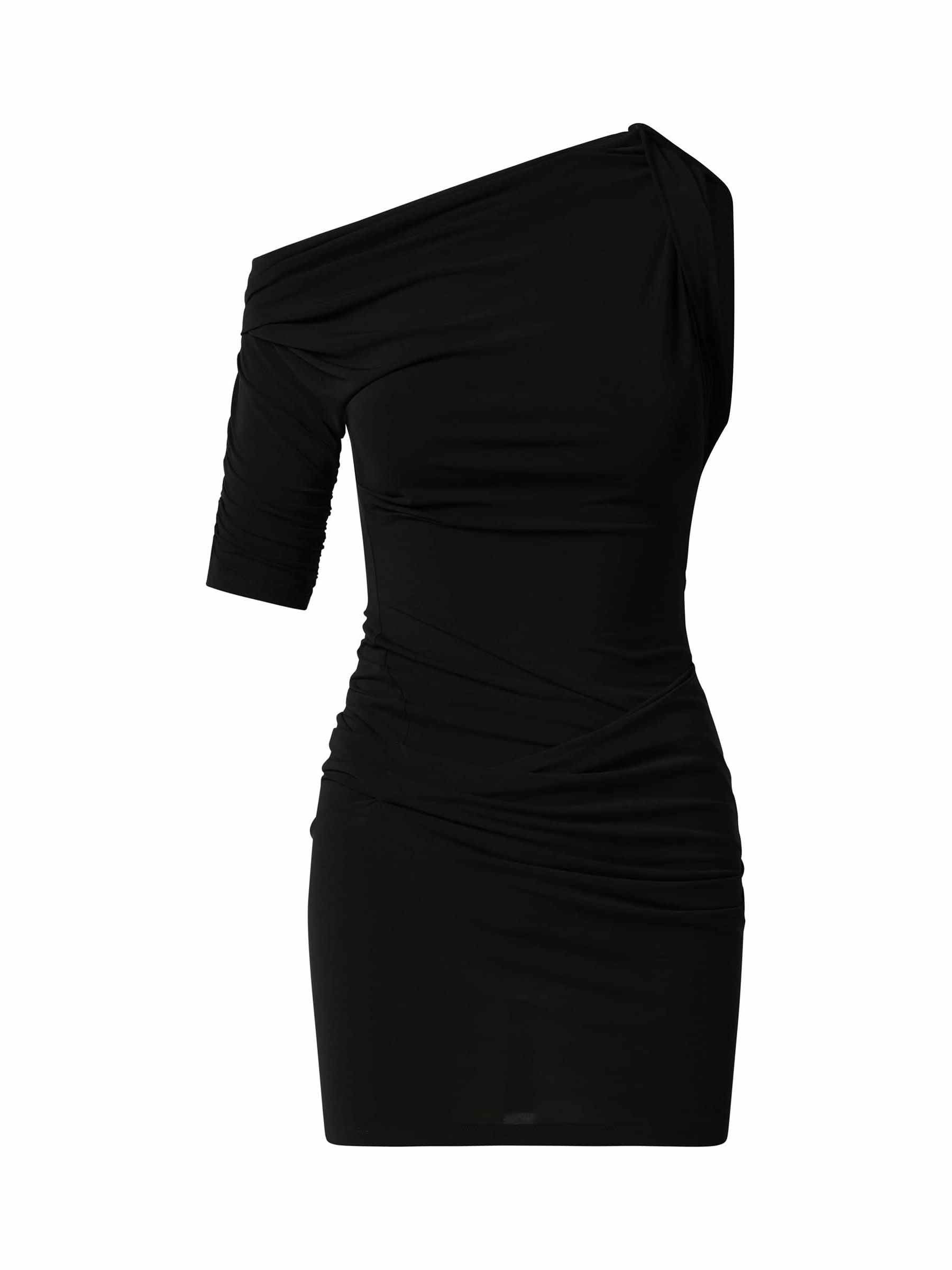 La Mini Robe Drapeado in Black - 2