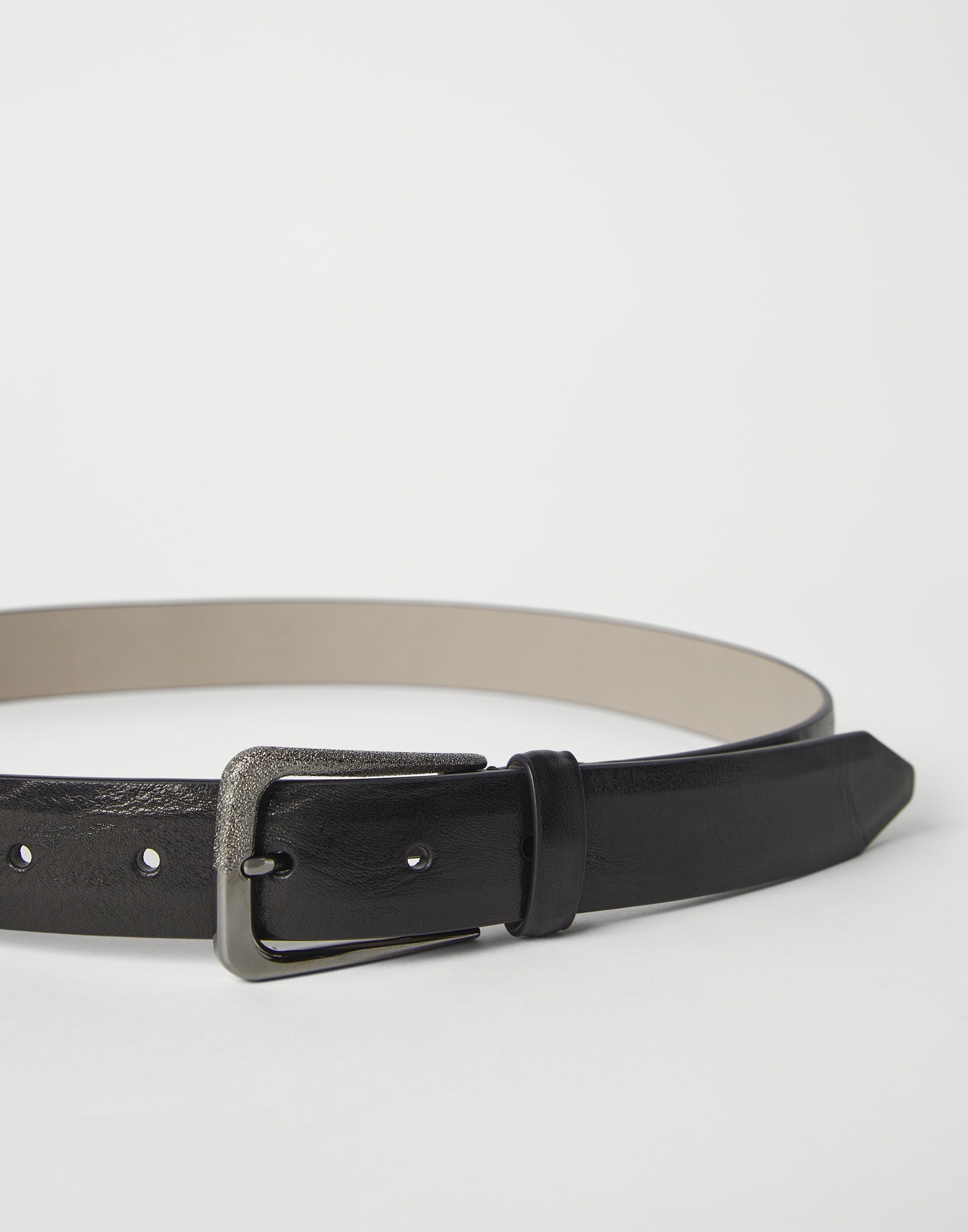 Vintage-effect leather belt - 2