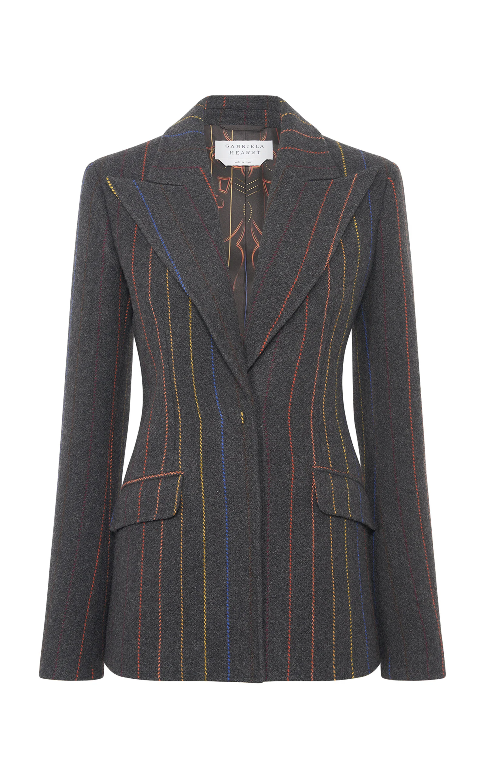 Leiva Striped Wool-Cashmere Blazer grey - 1
