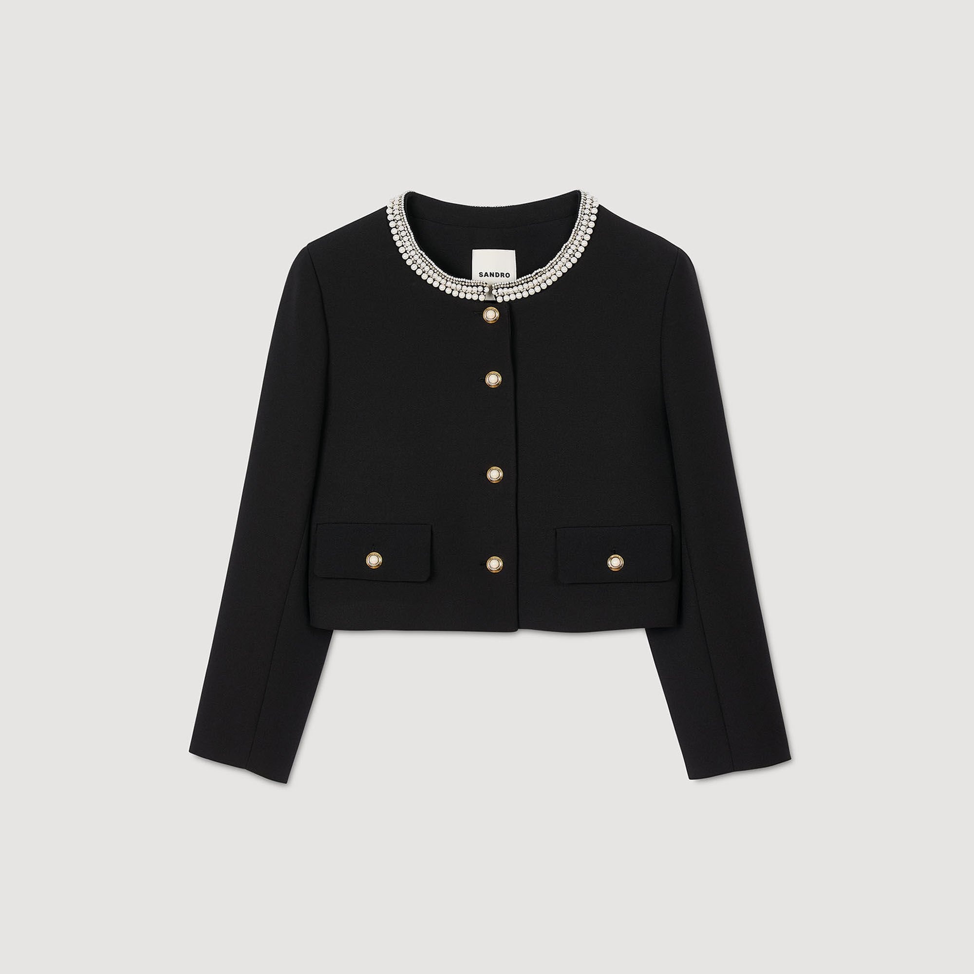 JACKET WITH BEADED COLLAR - 6