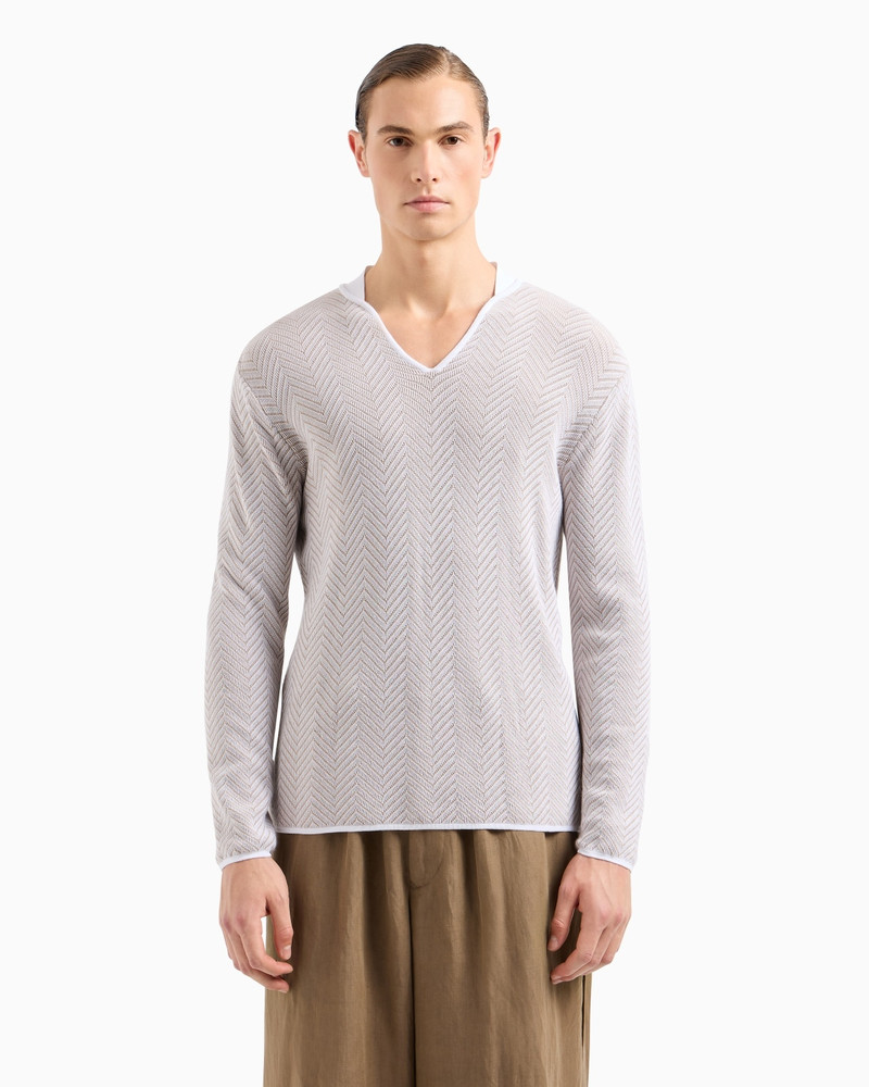 GIORGIO ARMANI CASHMERE, VISCOSE AND SILK JACQUARD JUMPER outlook