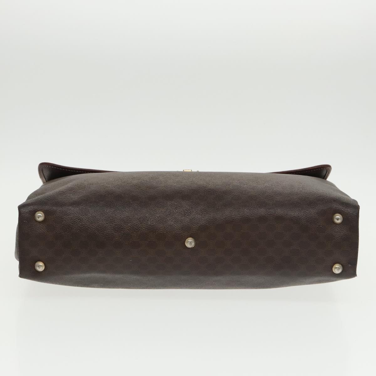 CELINE Macadam Canvas Hand Bag Pvc Leather Brown Gold - 5