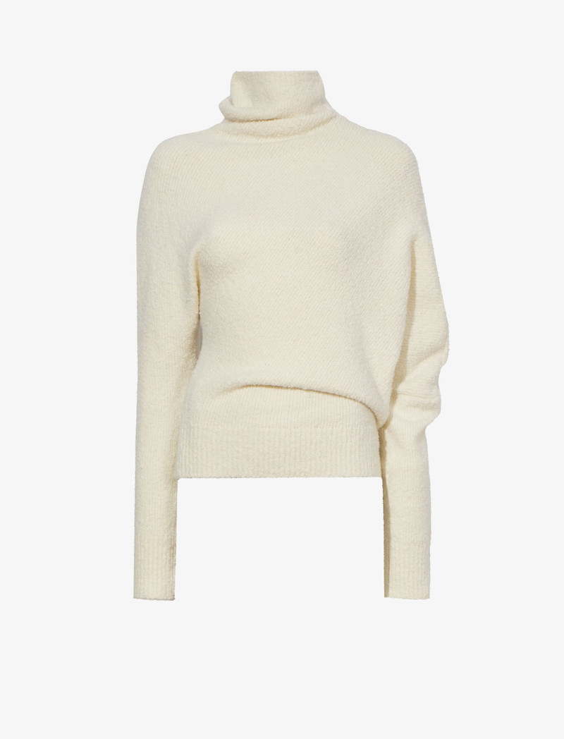 Fuzzy Boucle Twisted Sweater 1