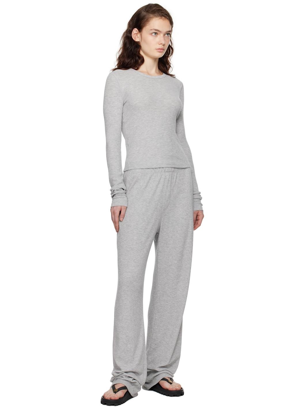 Gray Thermal Lounge Pants - 4