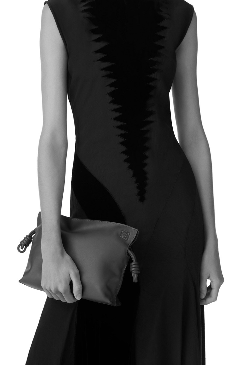 Loewe Pansies Mini Flamenco clutch in nappa calfskin and suede outlook