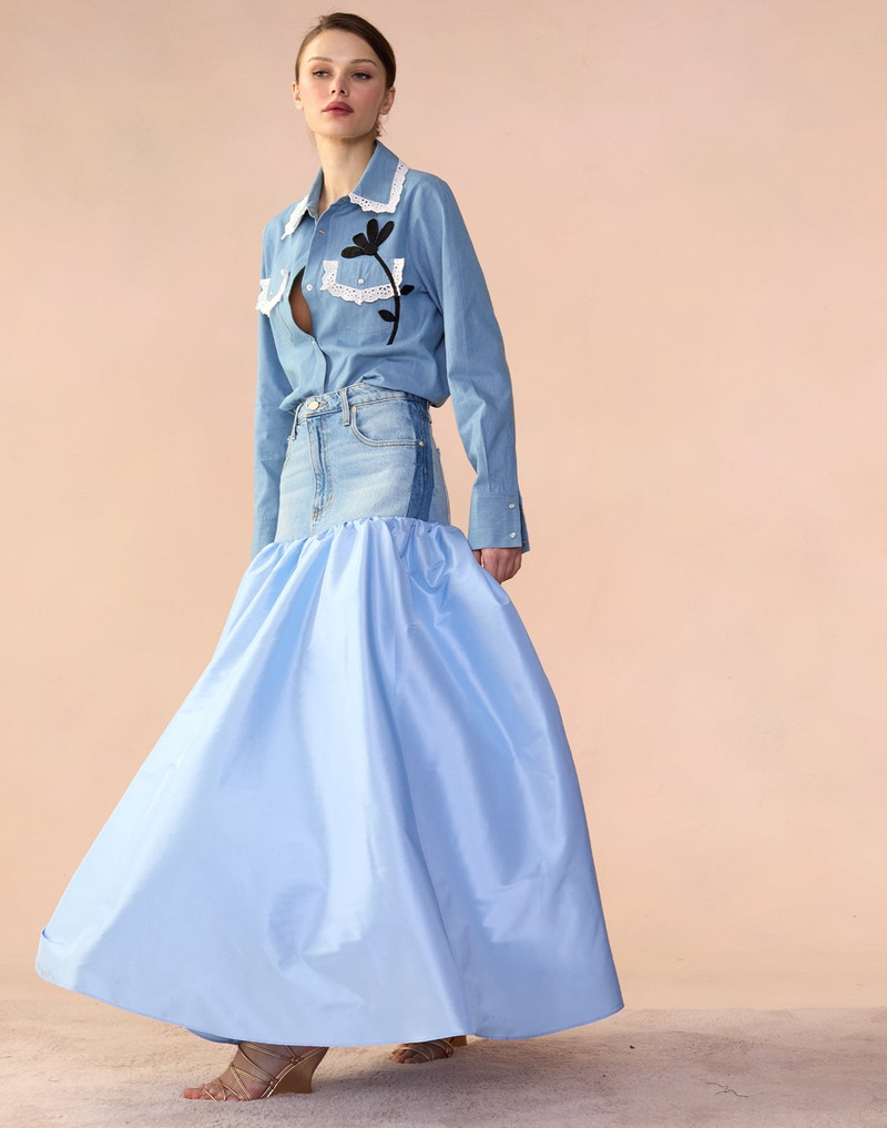 Denim Taffeta Skirt 6