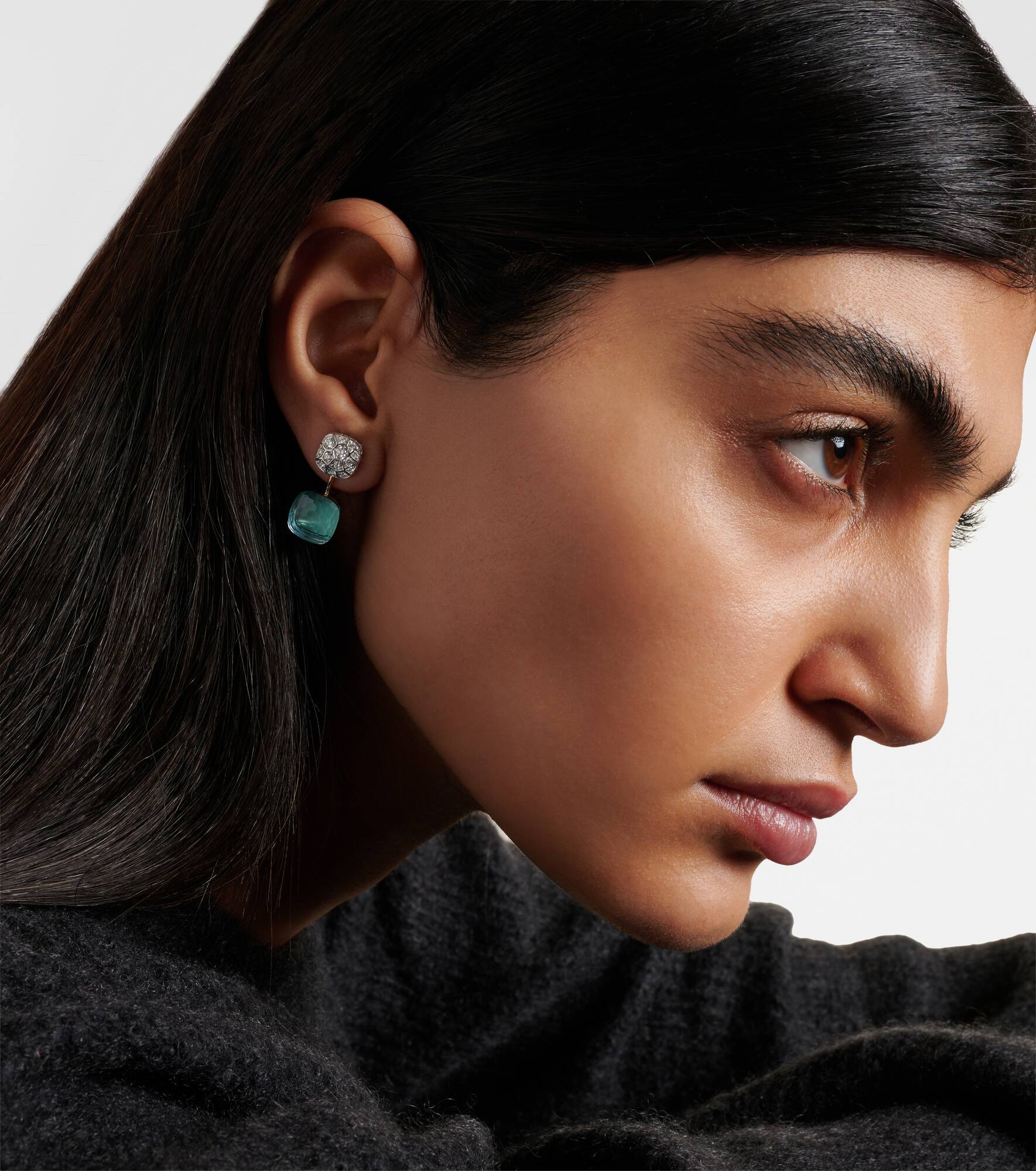 Nudo 18kt rose and white gold earrings with topaz and diamonds - 2