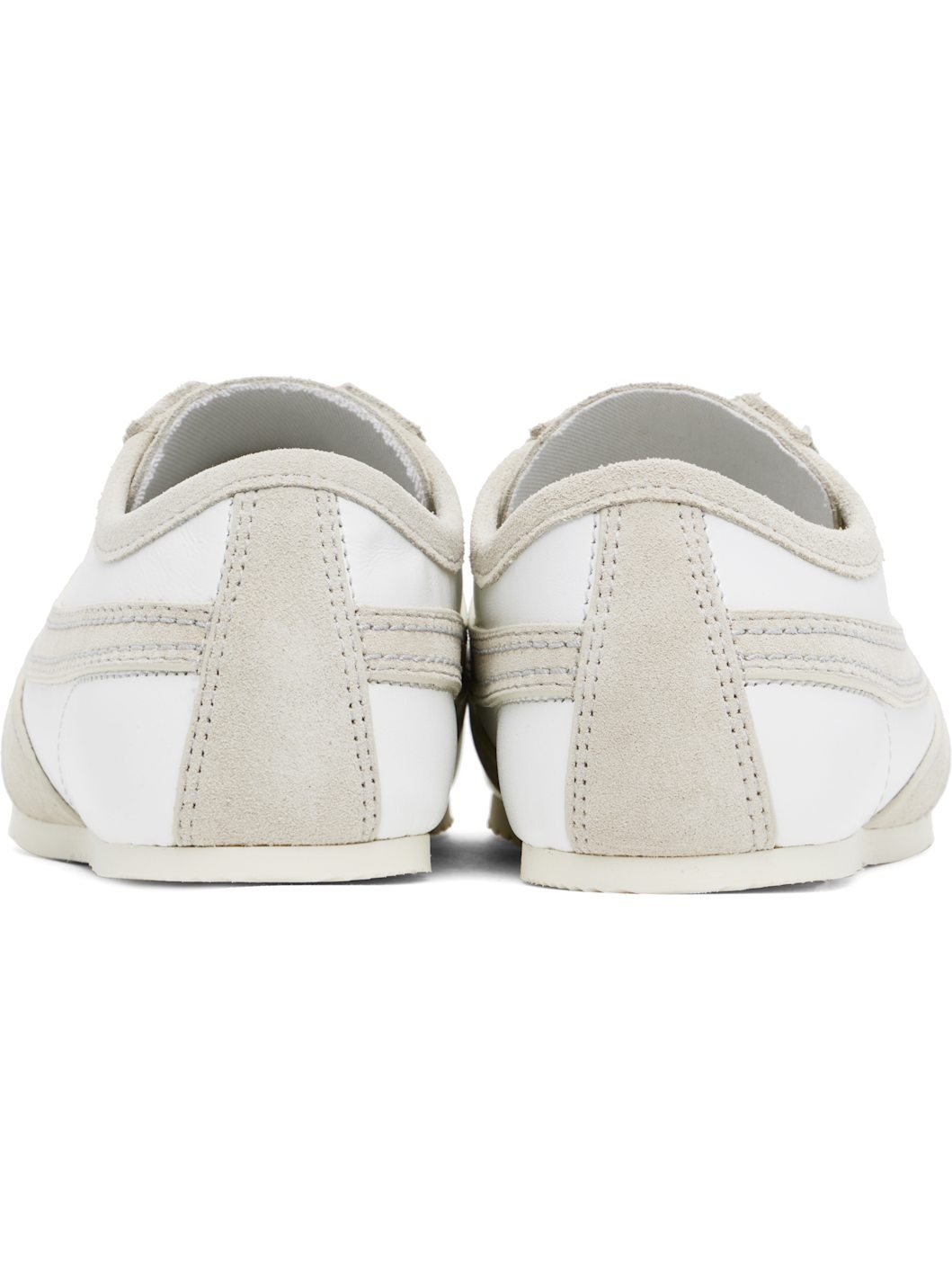 Taupe & White Suede Sneakers - 2