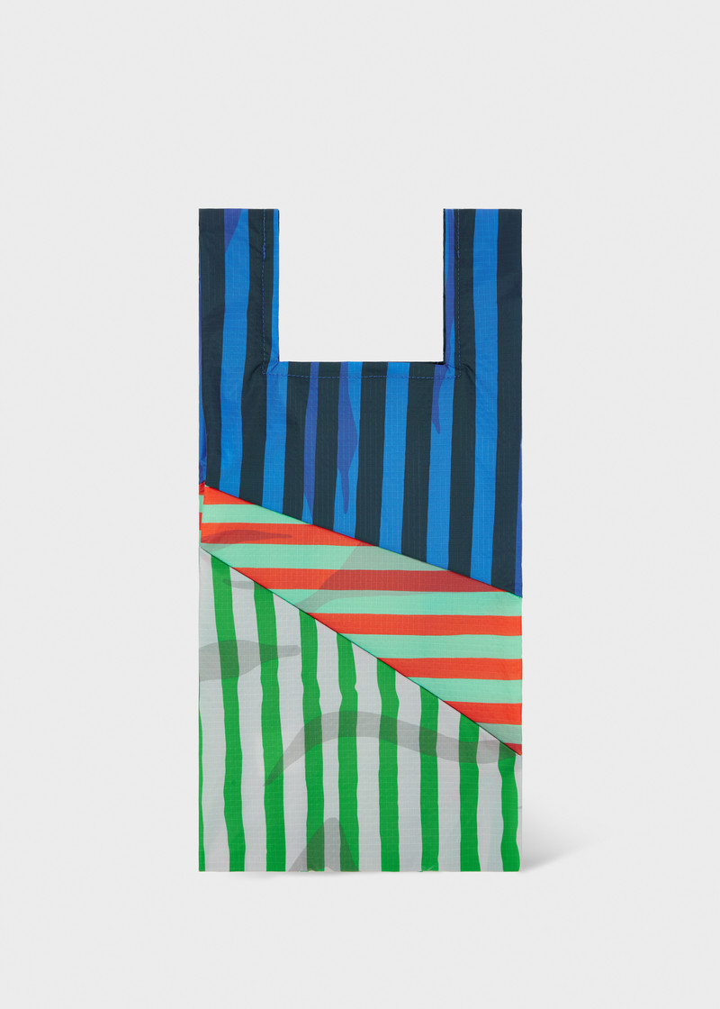 Susan Bijl x Paul Smith - Blue Mixed-Stripe 'The New Shopping Bag' Medium 5