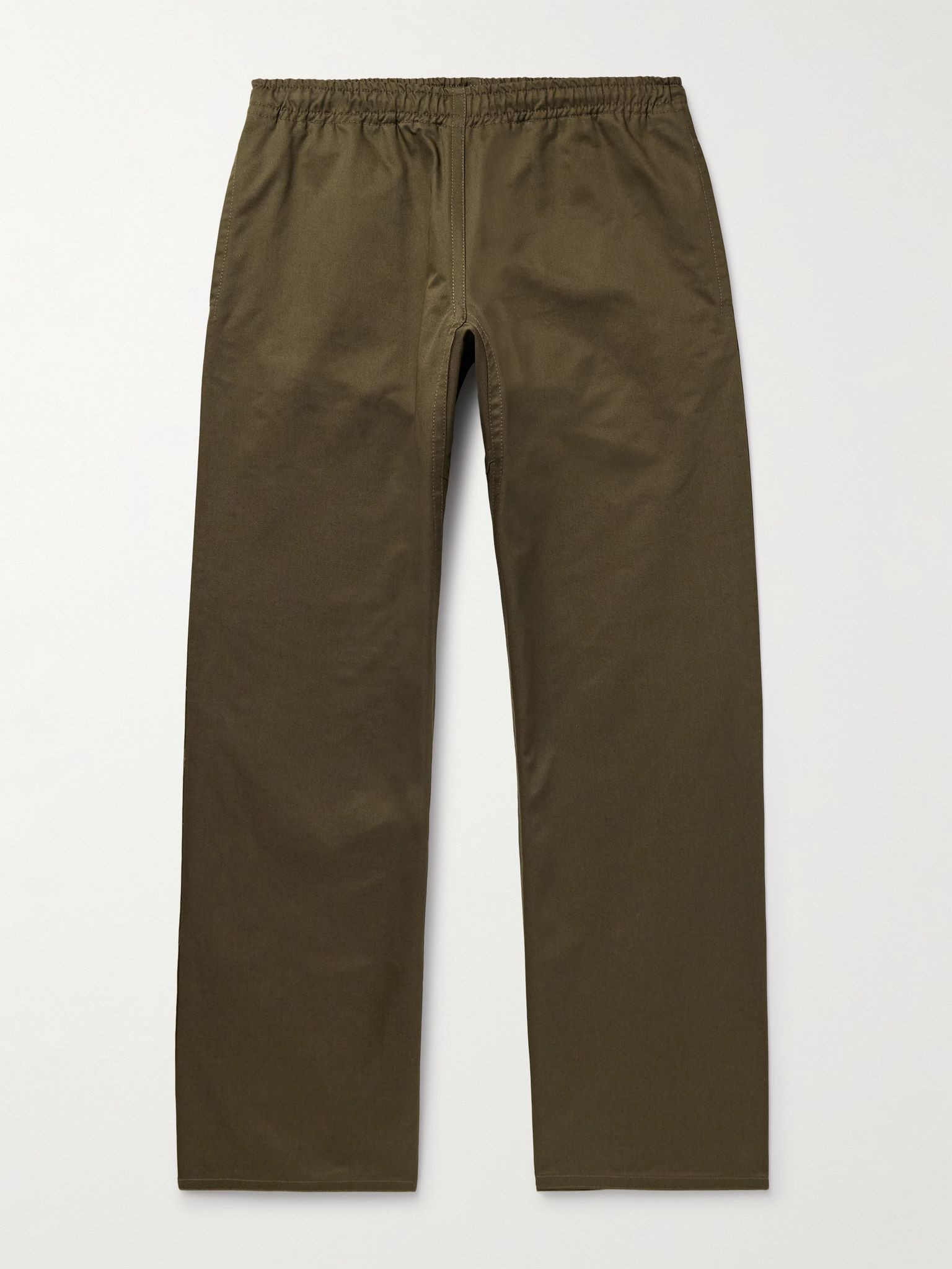 Straight-Leg Cotton-Gabardine Trousers Green - 1