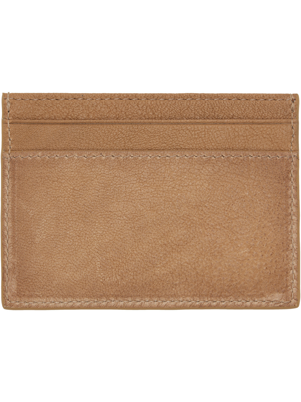 Tan Oiled Leather Flat Card Holder - 2