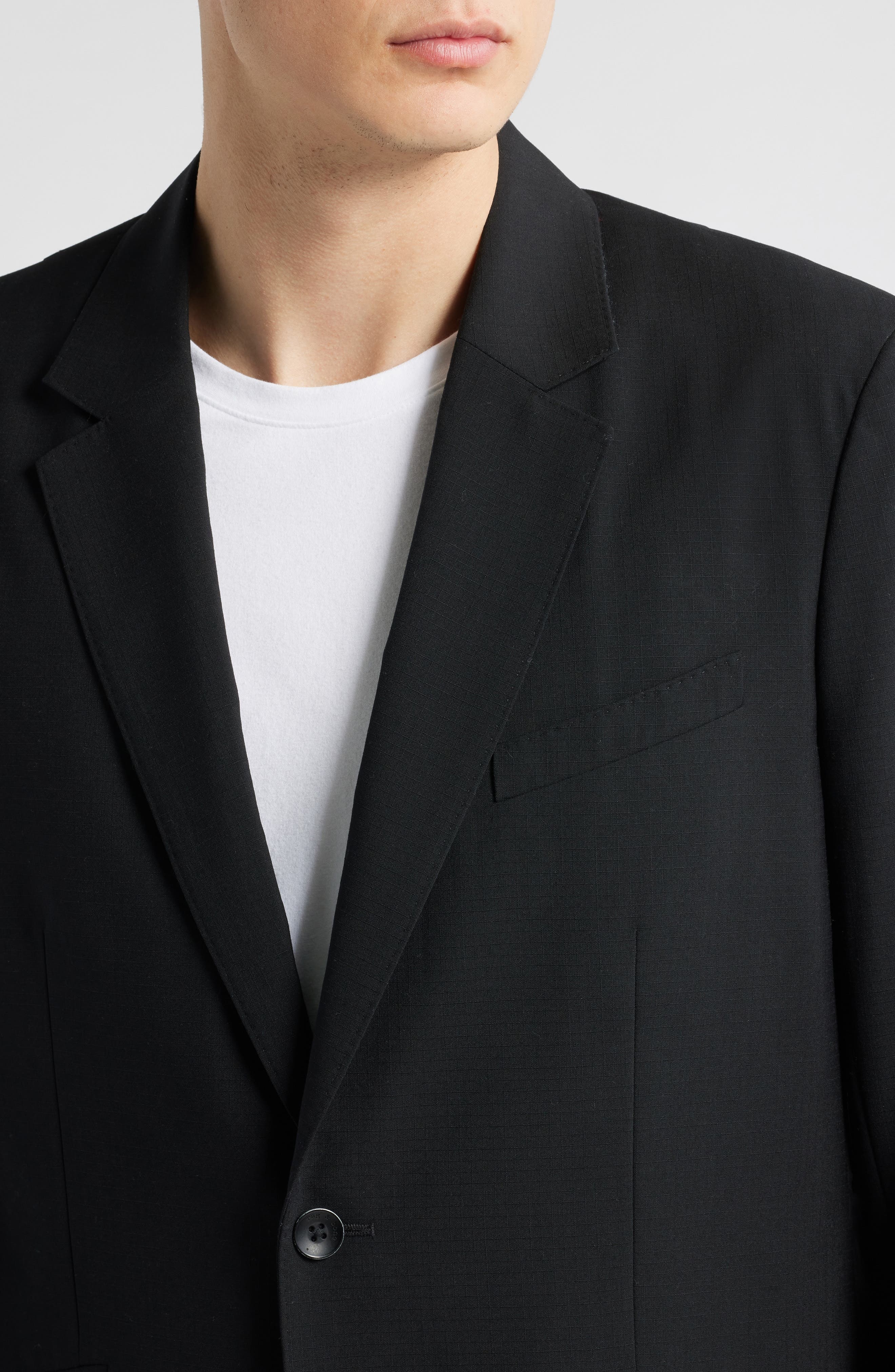 rag & bone Butler Wool Blend Ripstop Sport Coat in Black at Nordstrom - 4