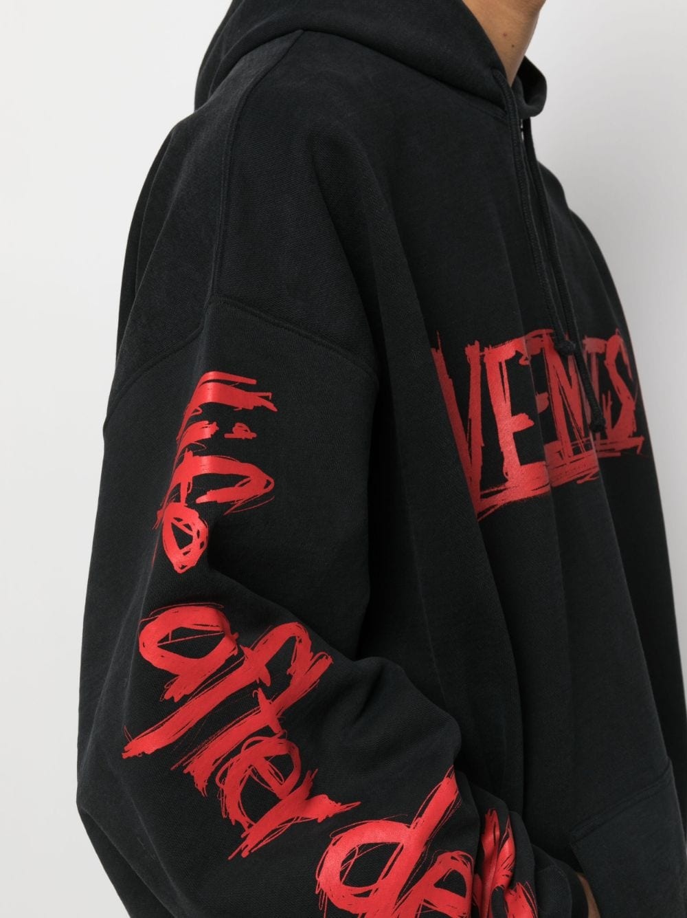 logo-print cotton hoodie - 6