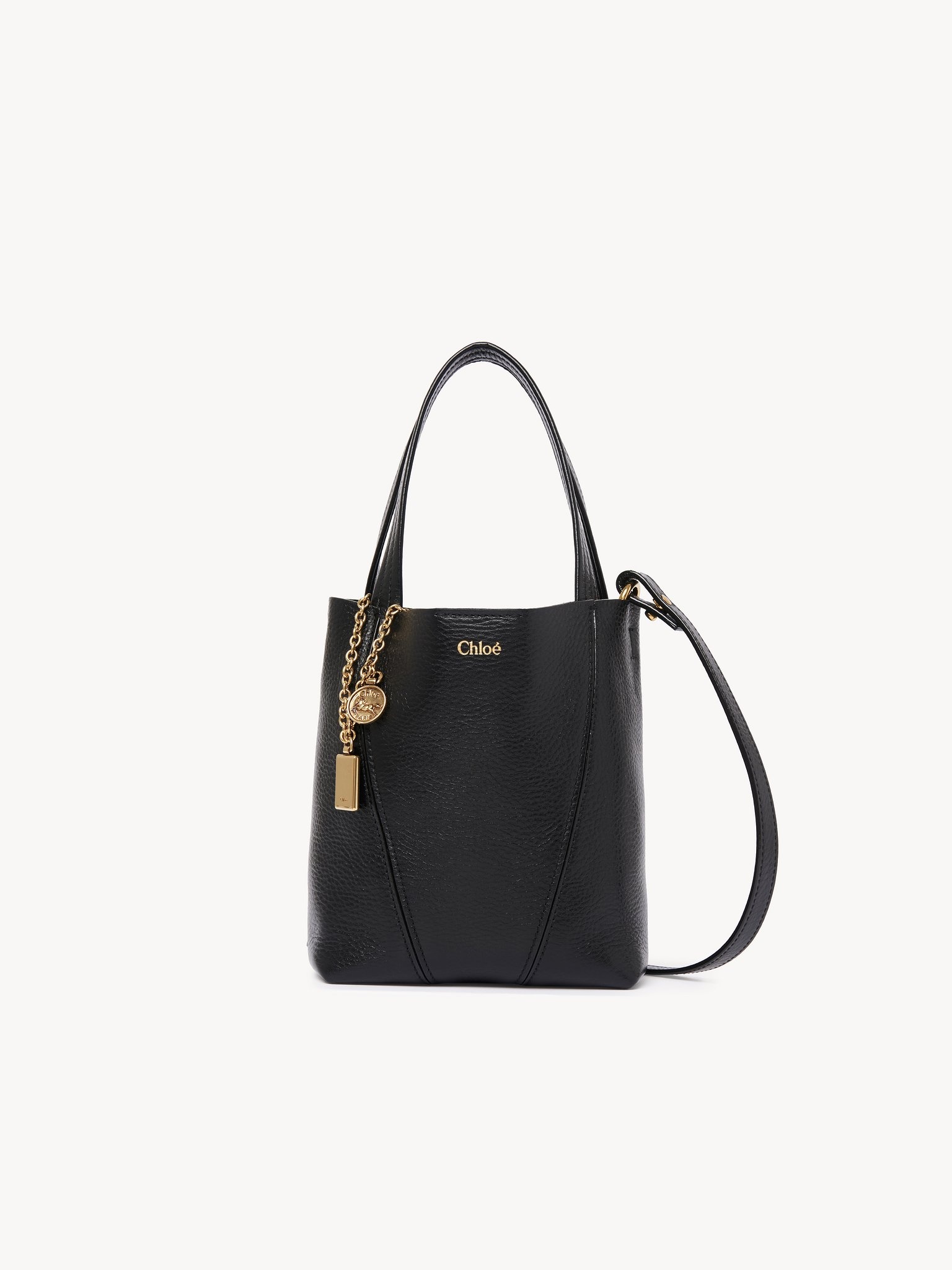 SMALL CHLOÉ SPIN TOTE BAG IN GRAINED LEATHER - 3