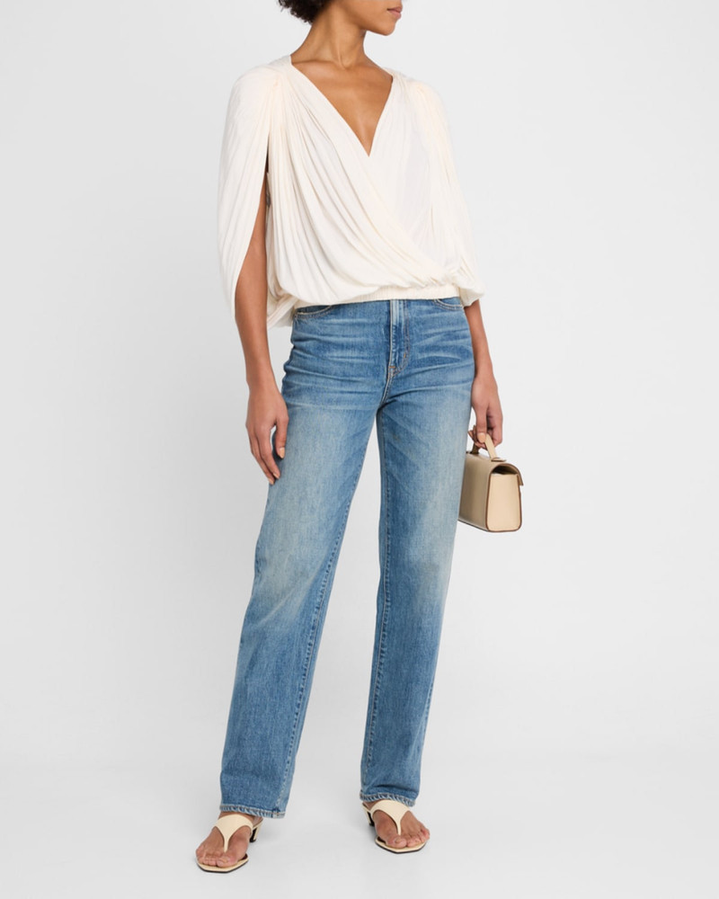 Vivian Draped Cape-Sleeve Top 3