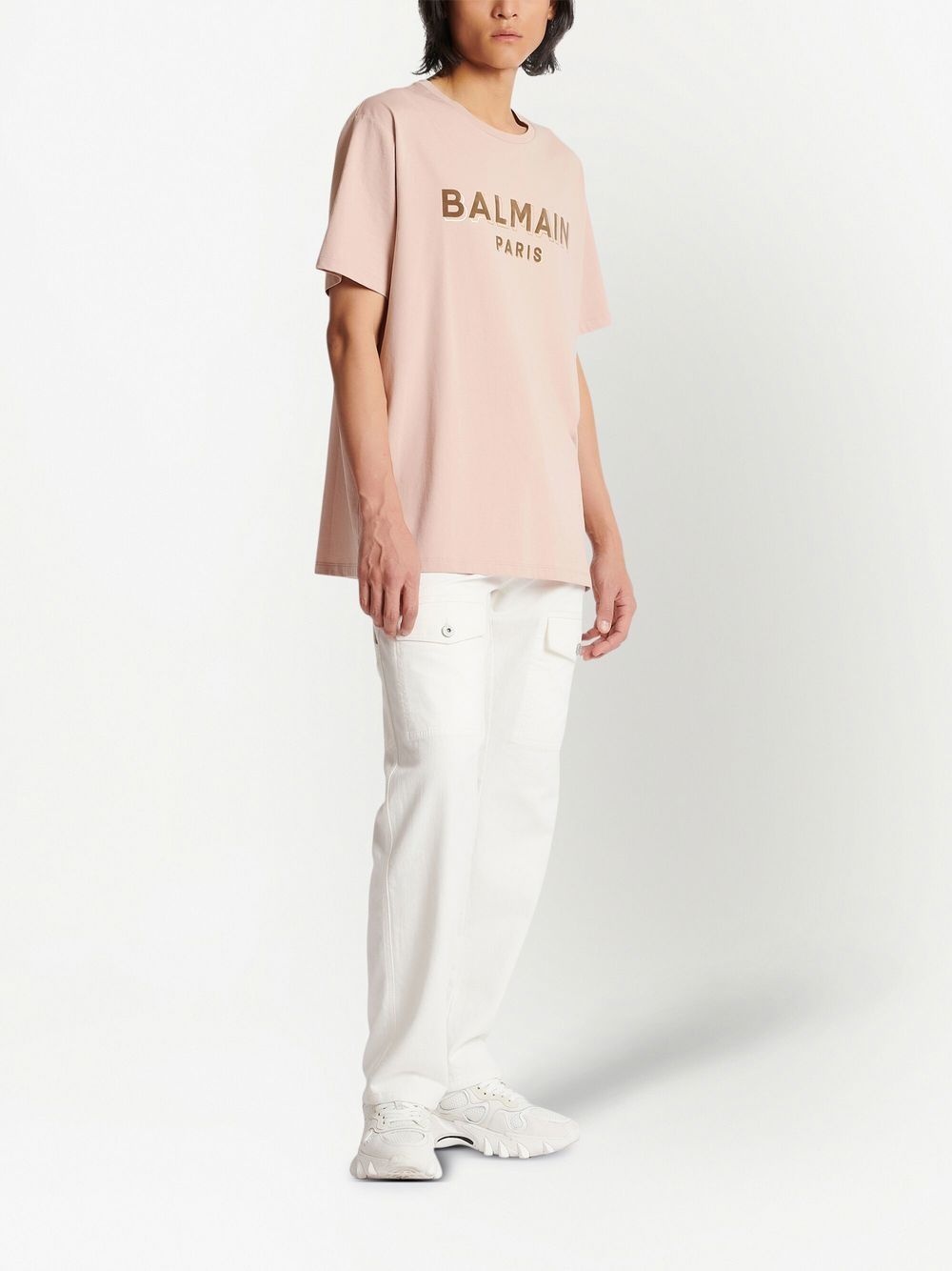flocked-logo cotton T-shirt - 2