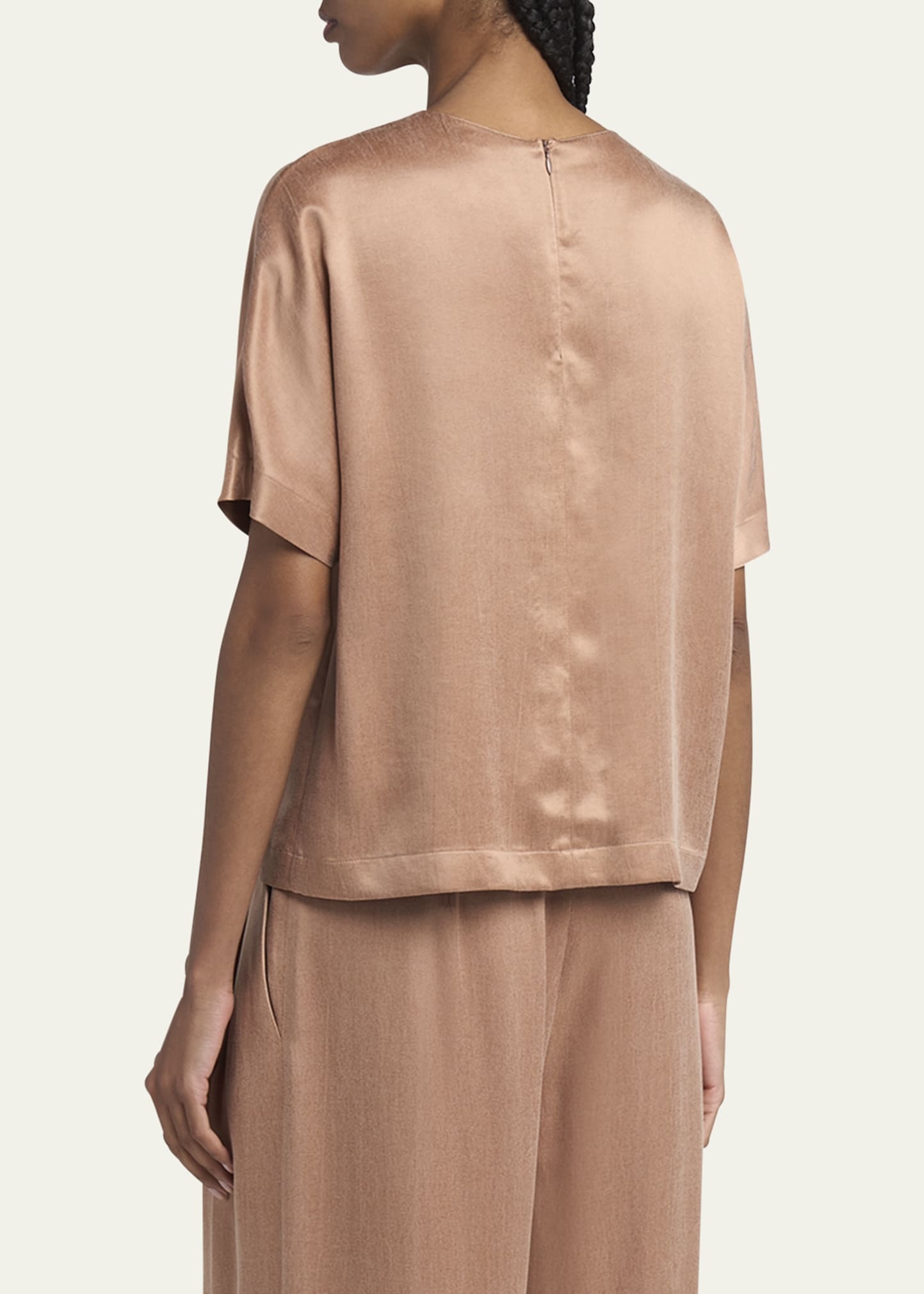 Short Sleeve Viscose-Blend Top - 3