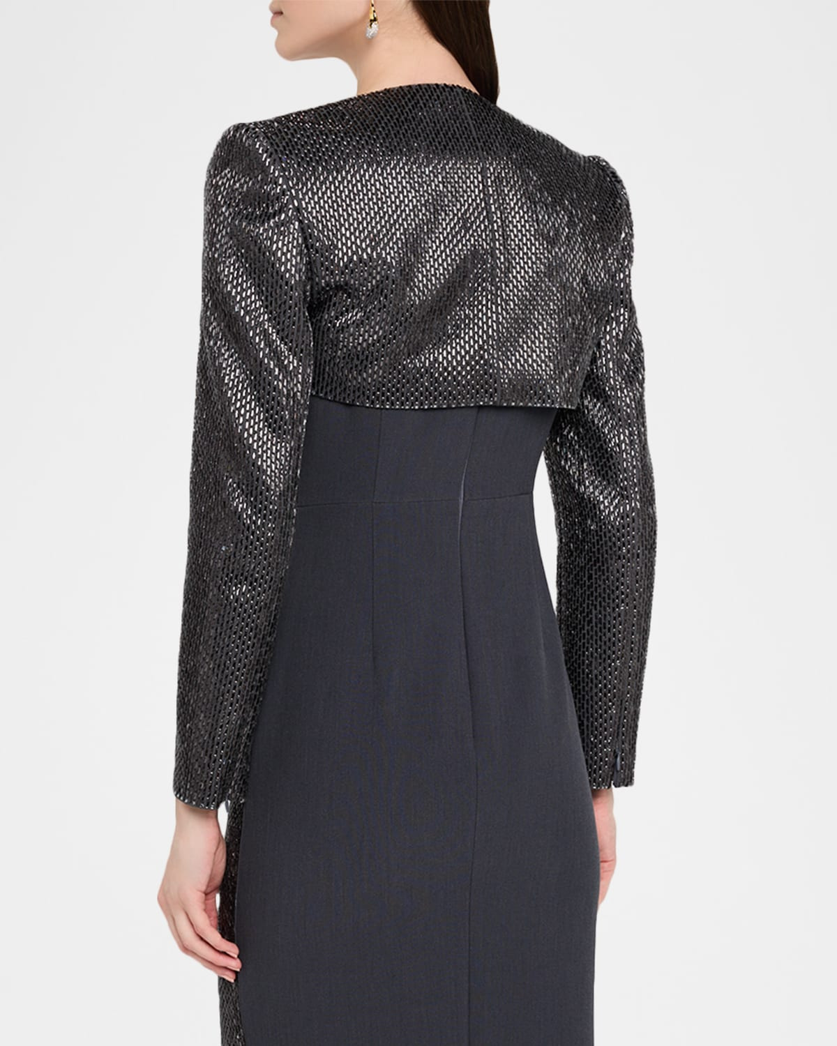 Diamante Crepe Bolero Jacket - 3