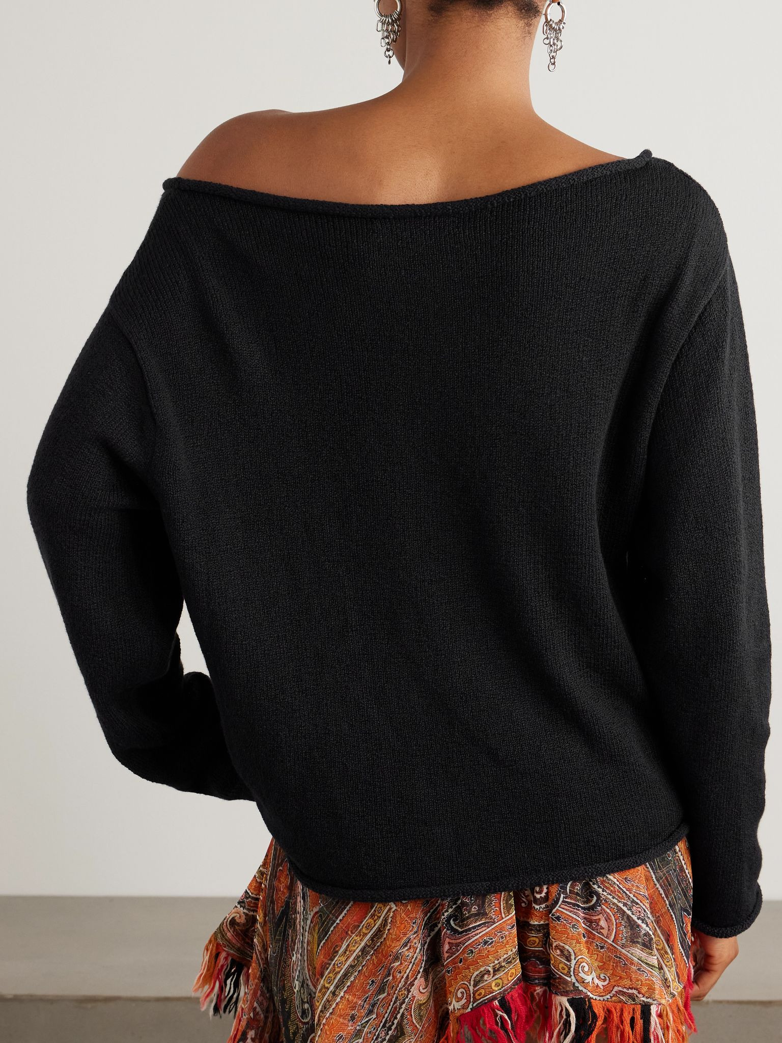 Nora Lite oversized cotton sweater Black - 3