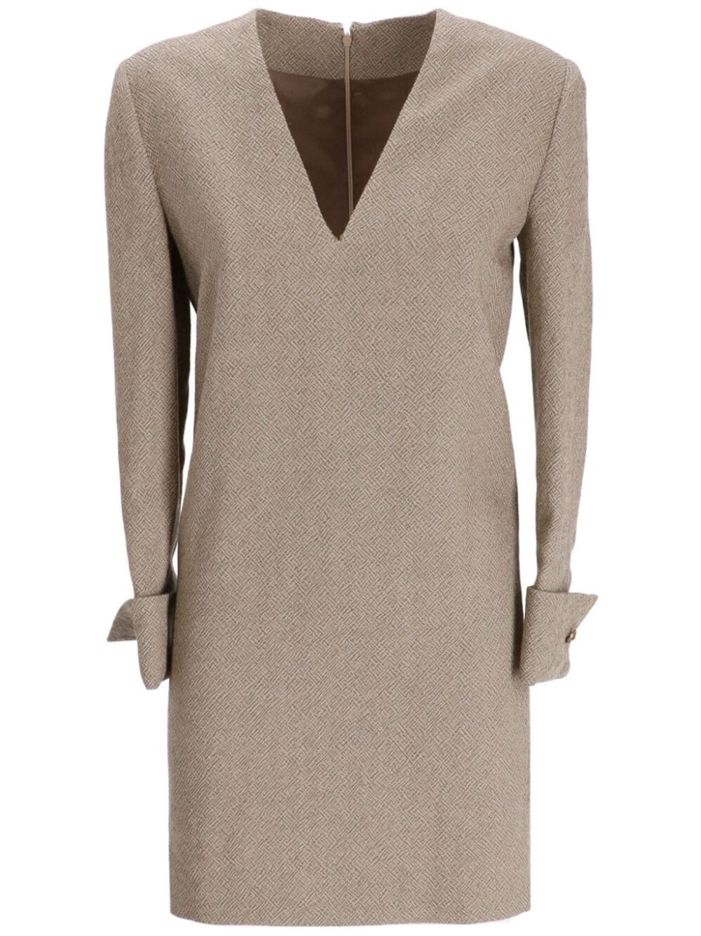 V-neck wool minidress - 1