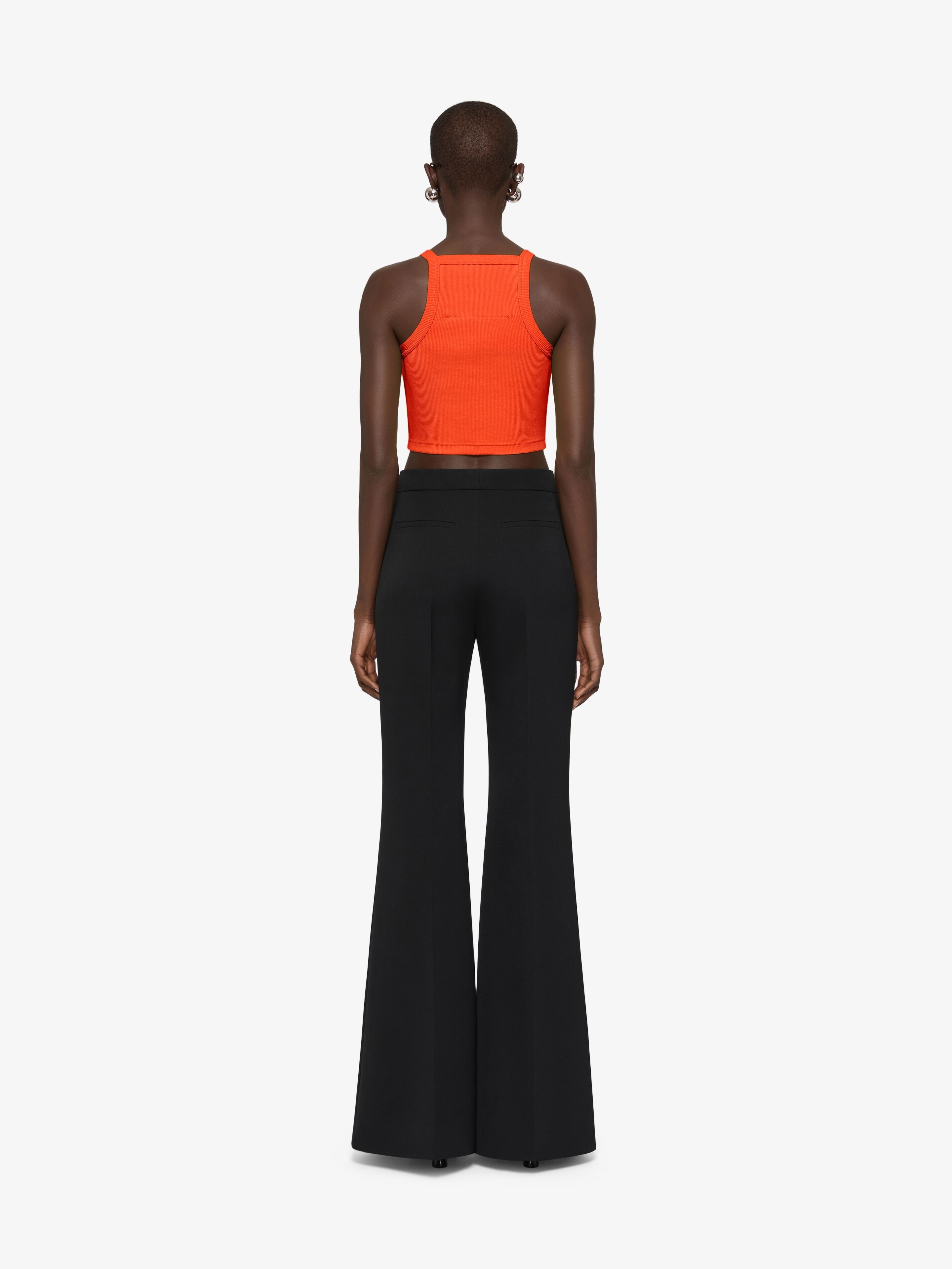 CROPPED TANK TOP IN COTTON WITH 4G LIQUID DETAIL - 3