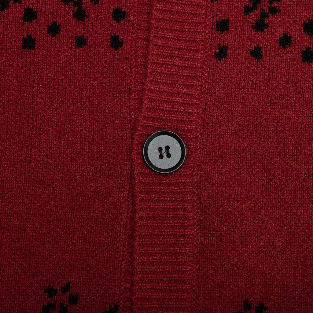 BANDANA KNIT CARDIGAN - RED/BLACK - 3