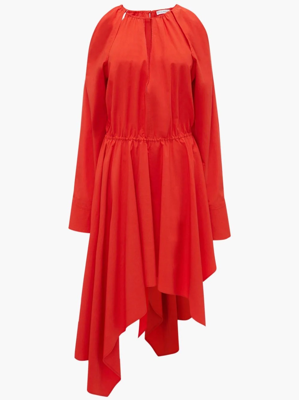 SLIT DETAIL ASYMMETRIC V NECK DRESS - 1