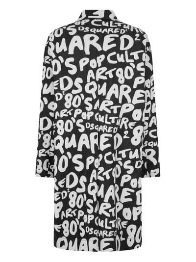 DSQUARED2 logo-print single-breasted coat outlook