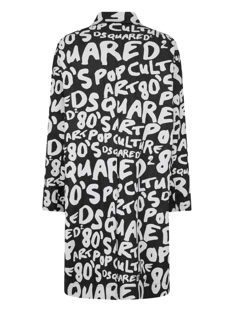 DSQUARED2 logo-print single-breasted coat outlook