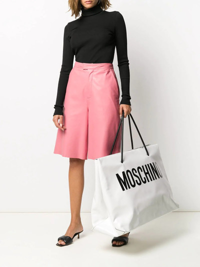 Moschino leather logo-print tote bag outlook