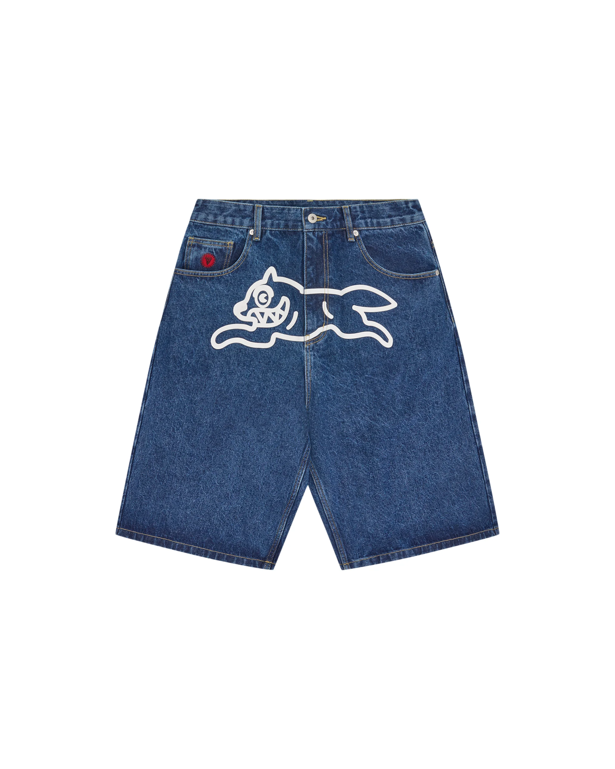 RUNNING DOG TRIPLE SCOOP DENIM SHORTS - 1