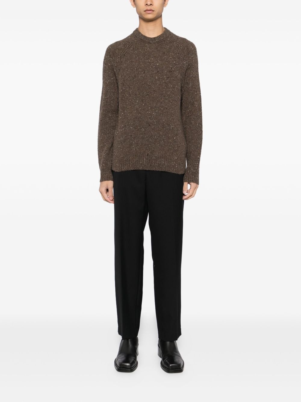 speckled crew-neck sweater - 2