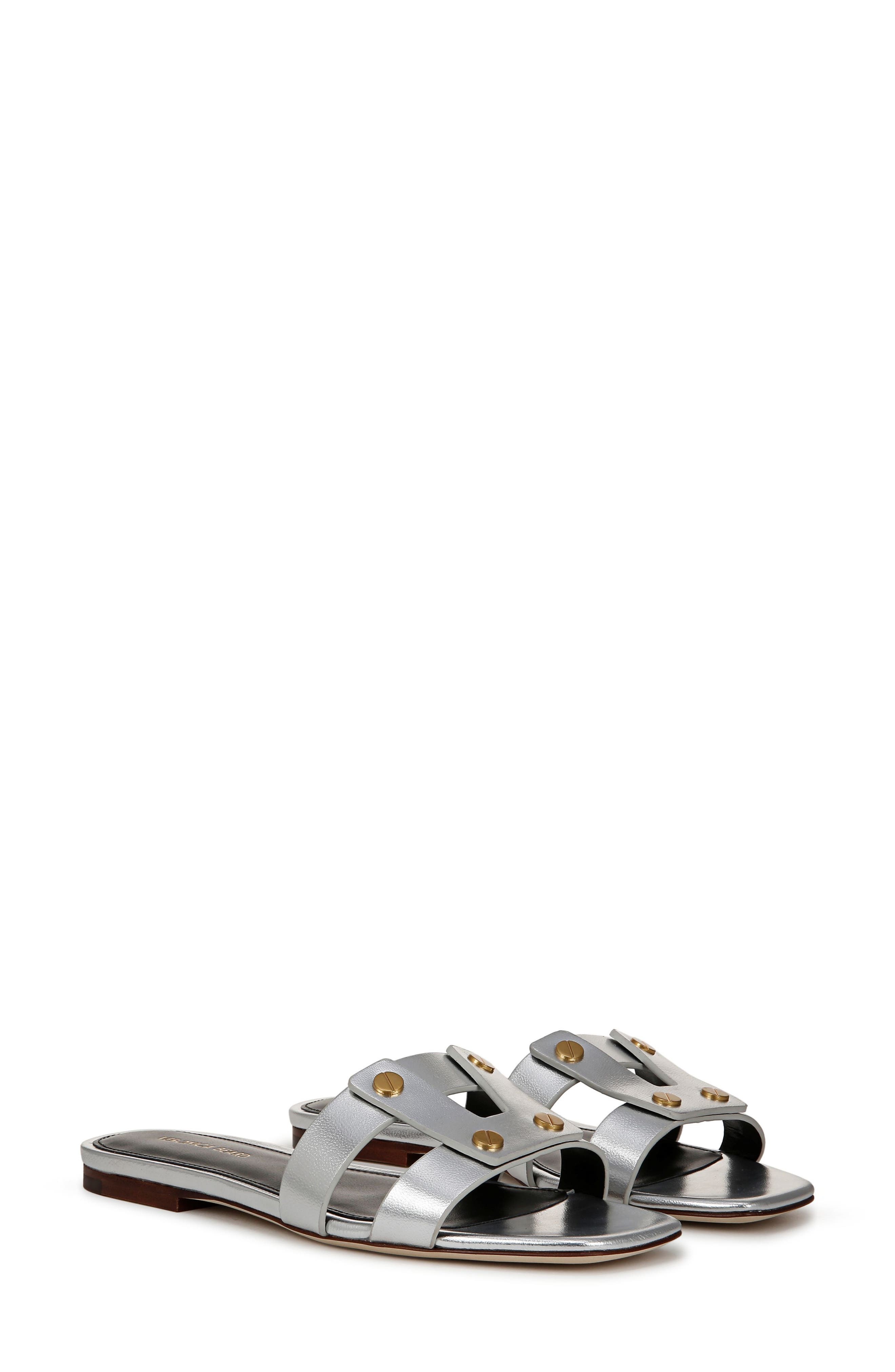 Veronica Beard Via Slide Sandal in Silver at Nordstrom - 9