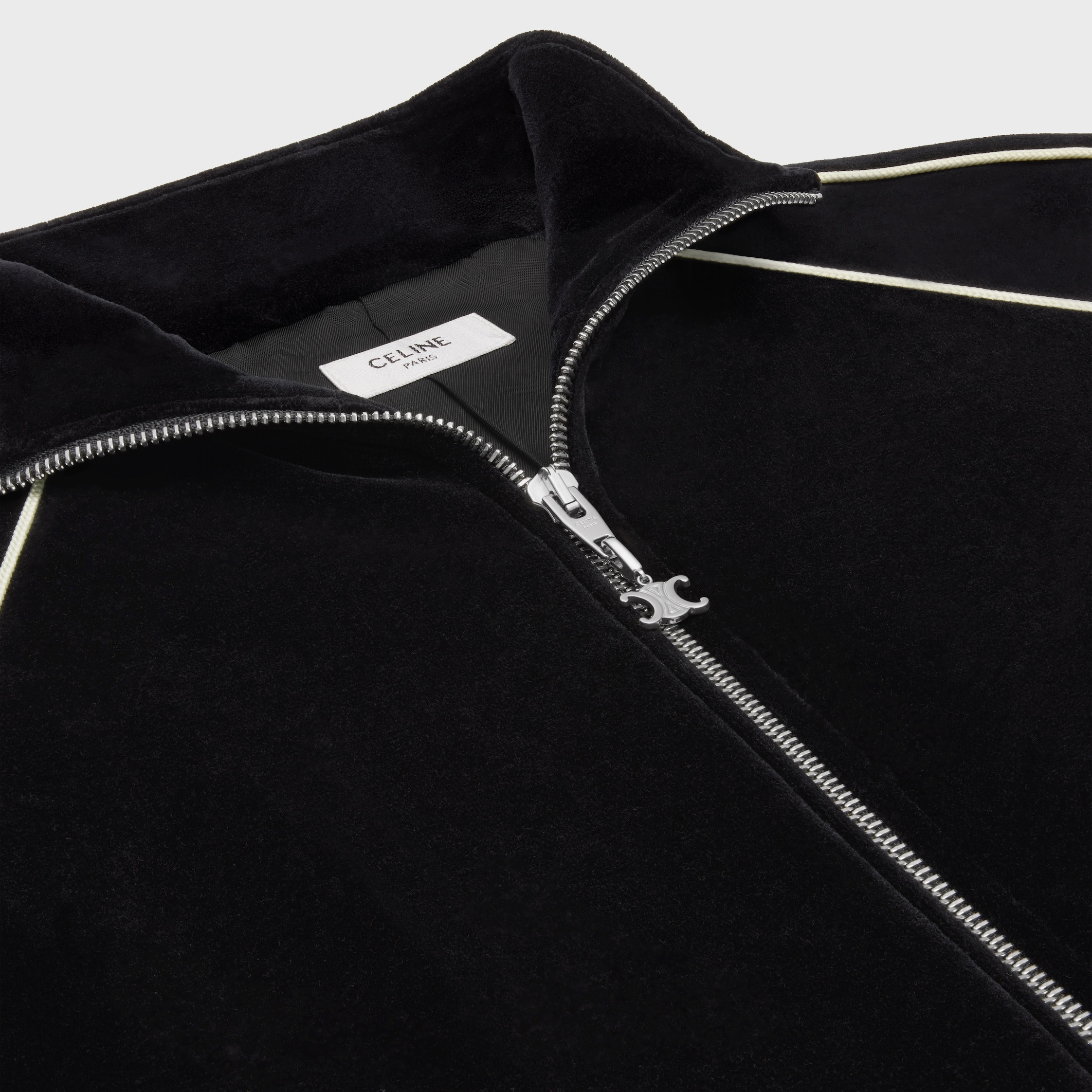 triomphe tracksuit jacket in velvet jersey - 3
