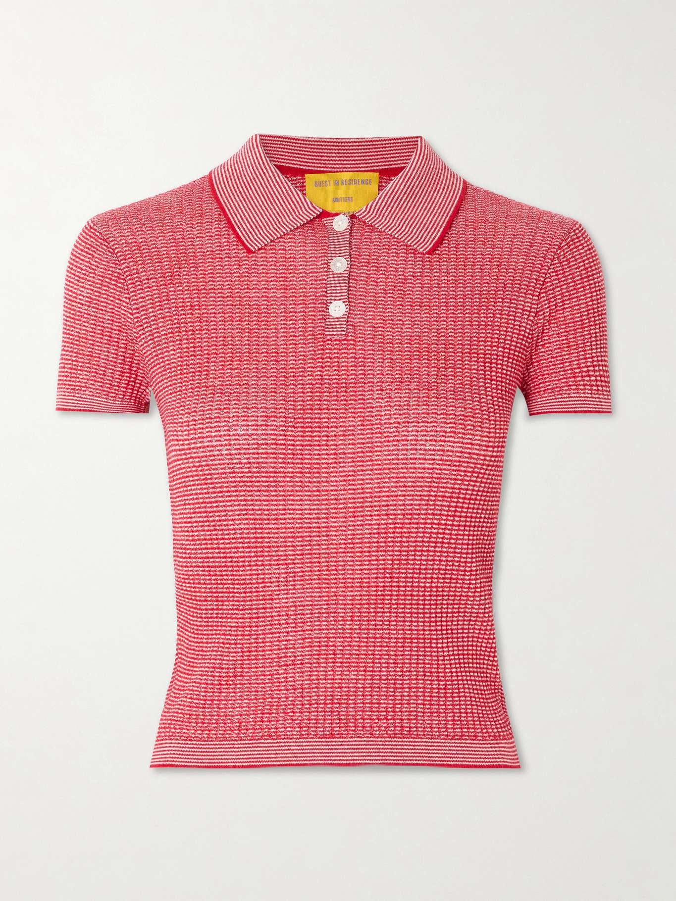 Ribbed cashmere polo sweater Pink - 1