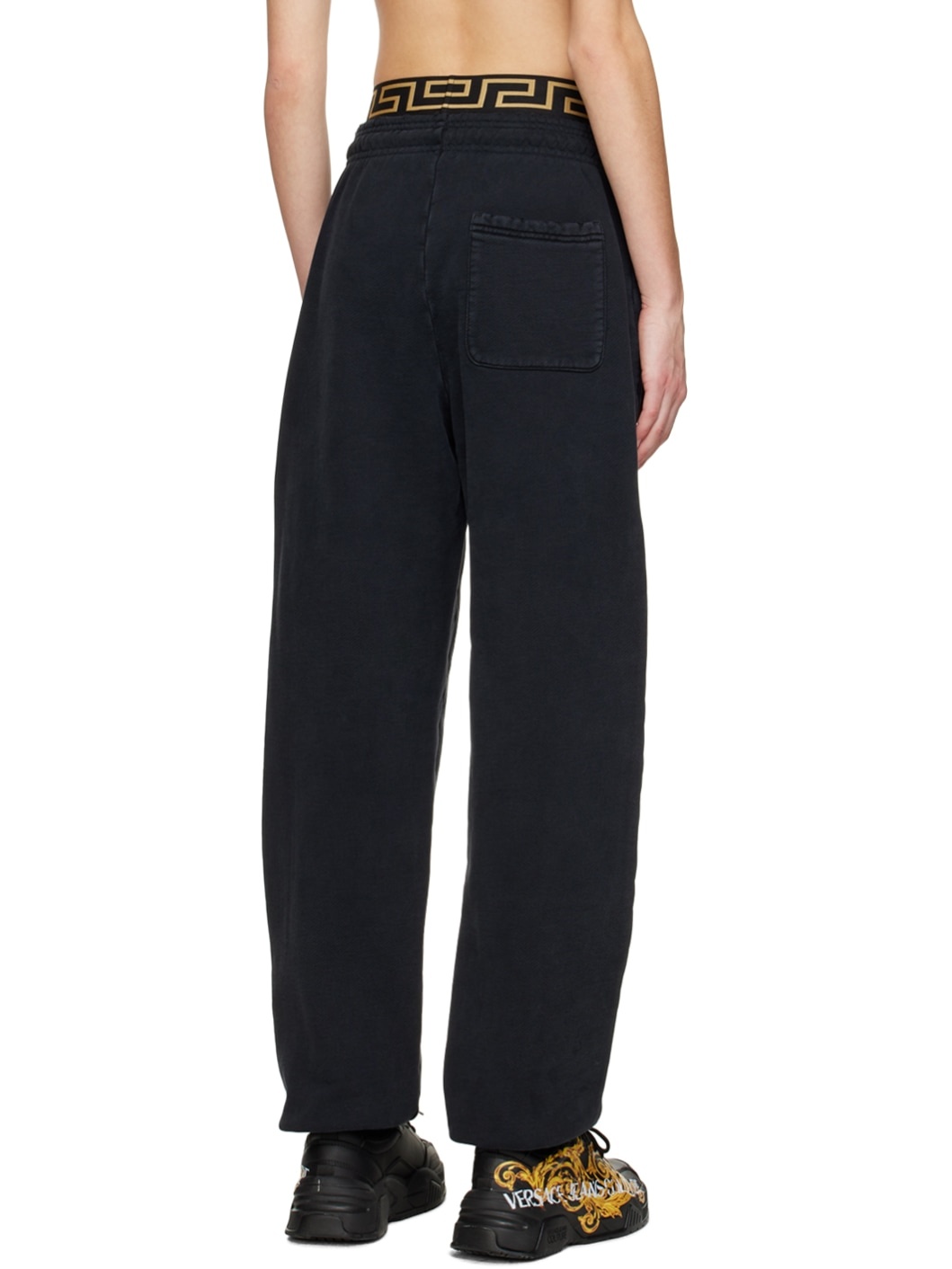 Black Distressed Lounge Pants - 3