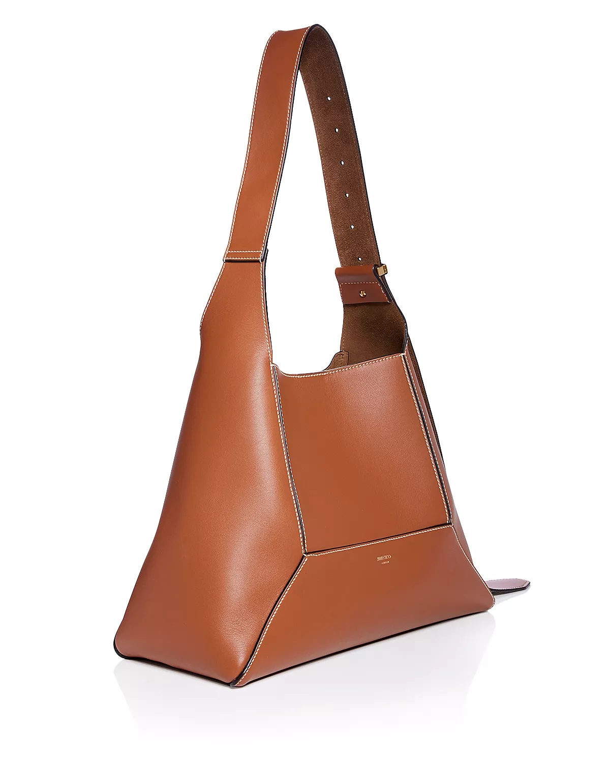 Diamond Hobo Leather Shoulder Bag - 4