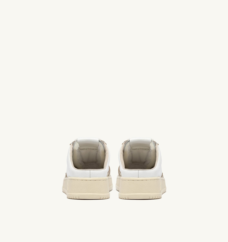 MEDALIST MULE SNEAKERS IN WHITE AND PLATINUM LEATHER 3