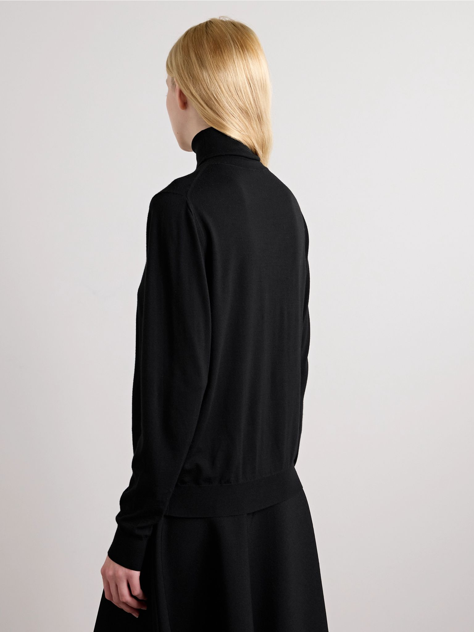 Heva wool-jersey turtleneck sweater Black - 4