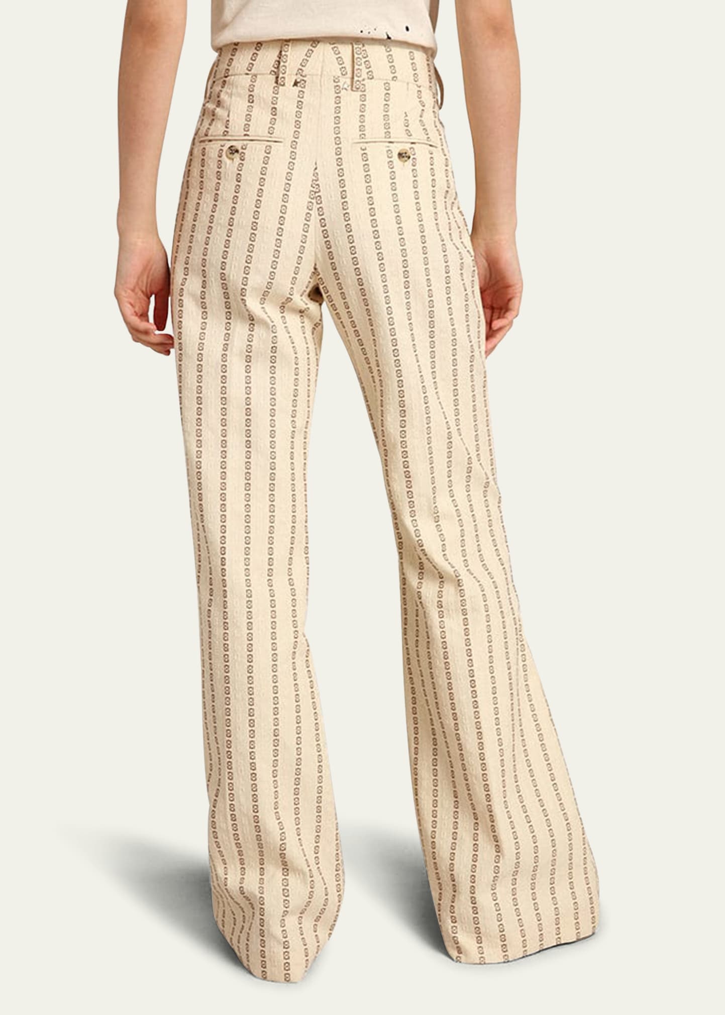 Journey Cotton Canvas Jacquard Flared Pants - 3