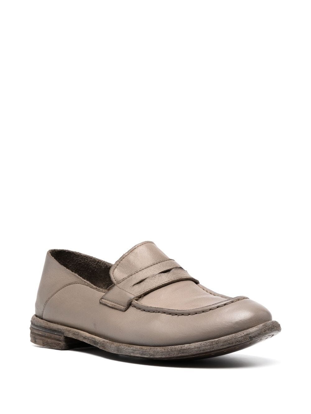 pebbled buffalo leather loafers - 2