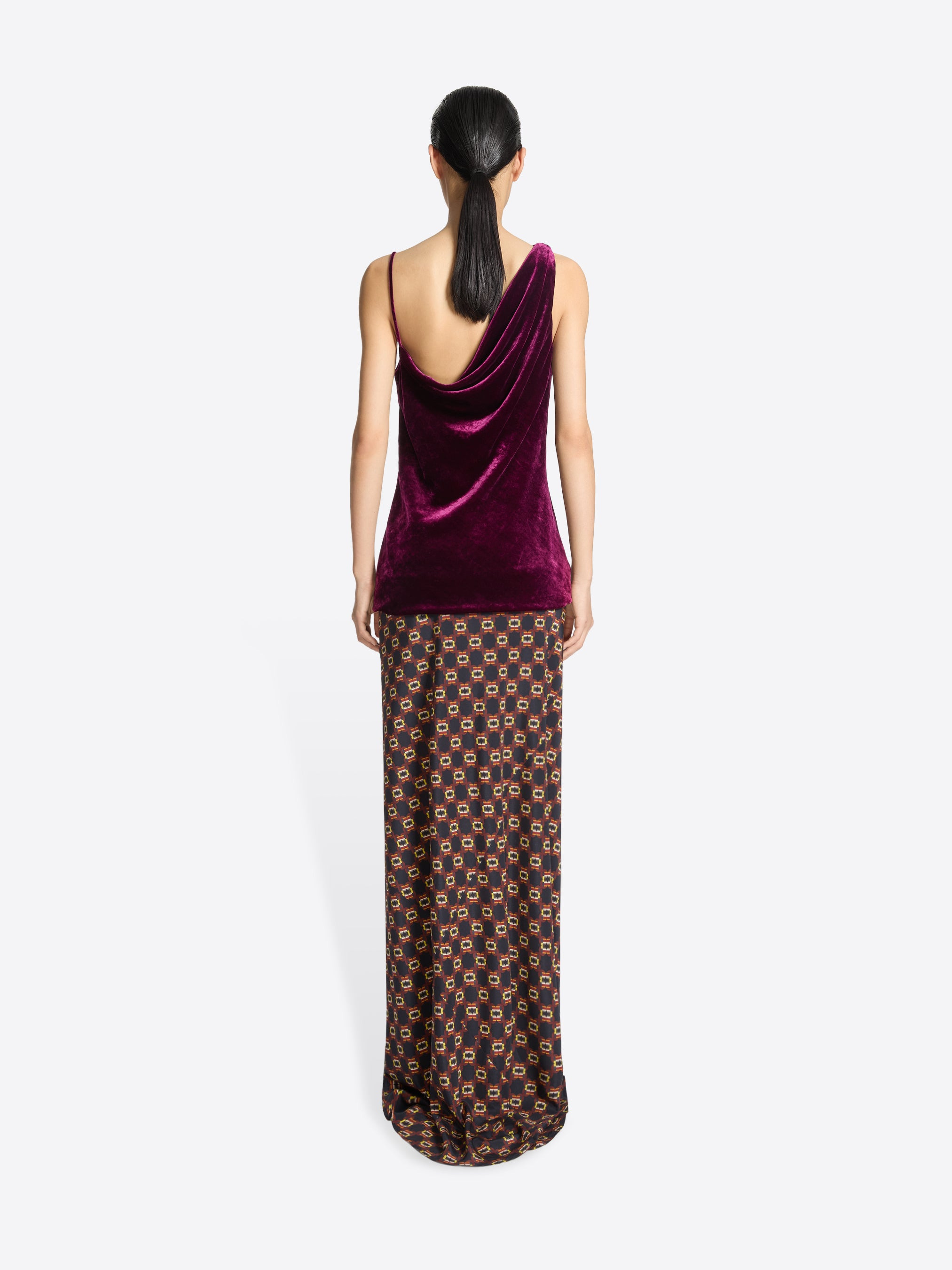LONG DRAPED SILK SKIRT - 4
