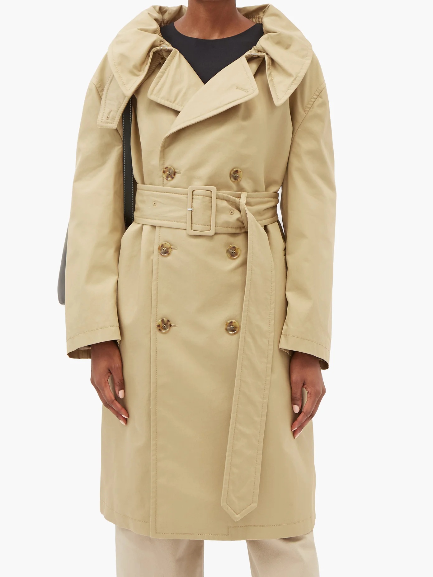 Convertible-collar cotton-gabardine trench coat - 6