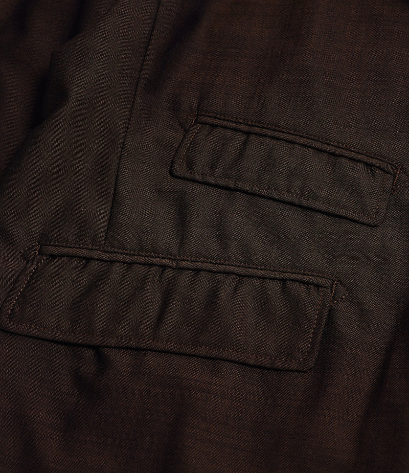 Andover Jacket for Nepenthes NY and Blue in Green - Dark Brown Tropical Wool 4