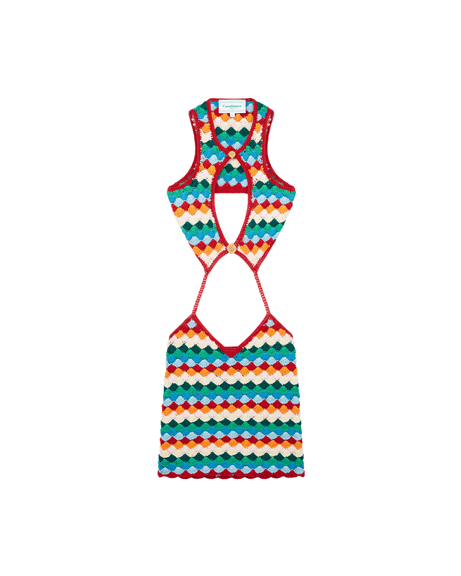 Rainbow Shell Crochet Dress - 1