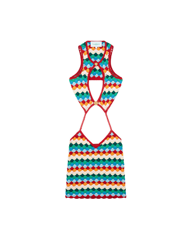 Rainbow Shell Crochet Dress 1