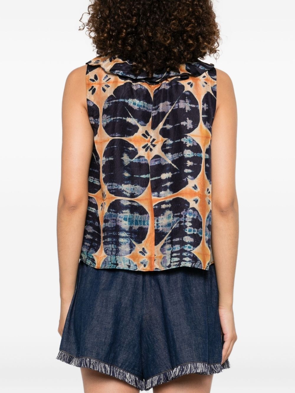 floral-print silk blouse - 4