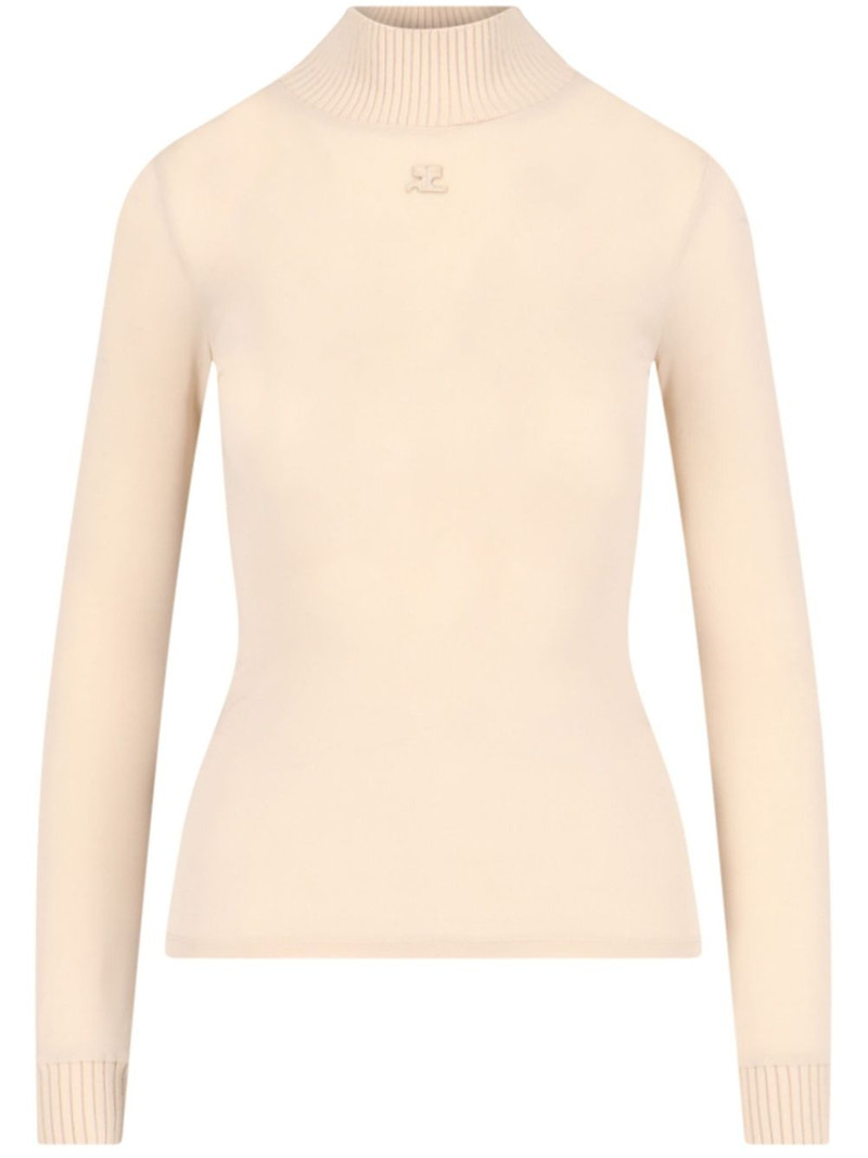 logo-patch roll-neck top 1