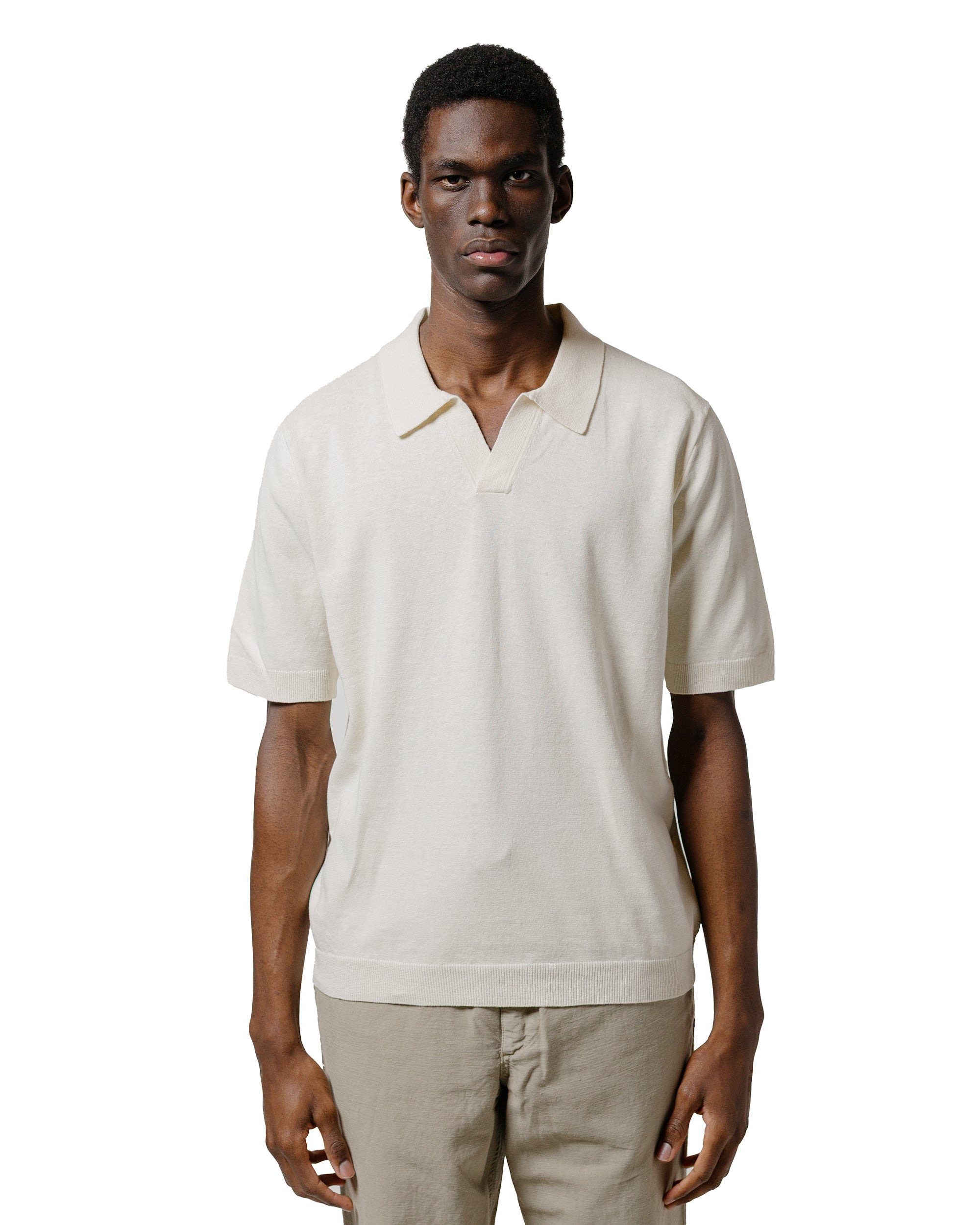 Leif Cotton Linen Polo Kit White - 2