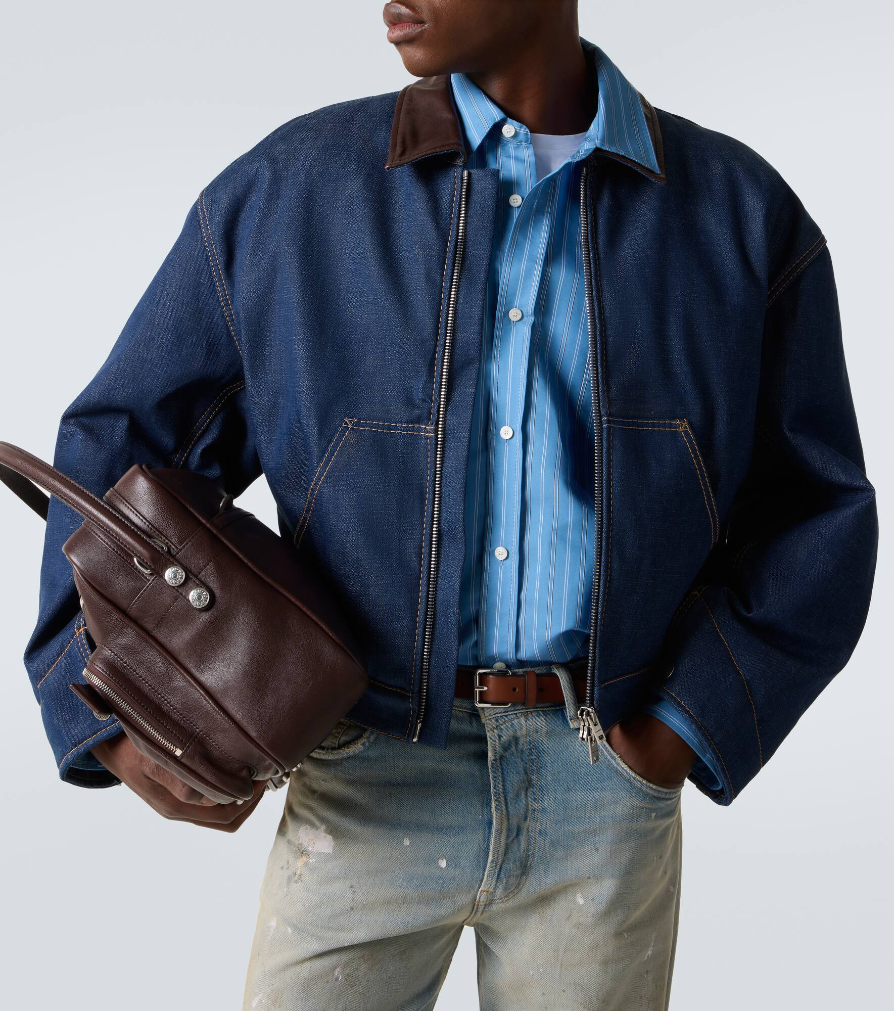 Cotton denim blouson jacket - 5